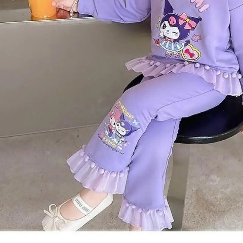 

Sanrio Sweatshirt 2Pcs My Melody New Style Trousers Kuromi Fashion Long Sleeve Casual All-Match Set Spring and Autumn Style Hot