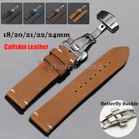 Calfskin Leather Bracelet for Omega for Seiko Watch Band Brown 18 20 21 22 24mm Wrist Strap for Casio for Rolex Watch Accessory