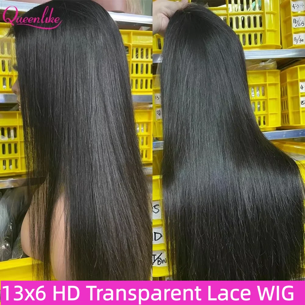 

Queenlike 30 Inch Lace Frontal Wigs Human Hair 13x6 HD Transparent Lace Pre Plucked Straight Human Hair Wigs For Women Big Sale