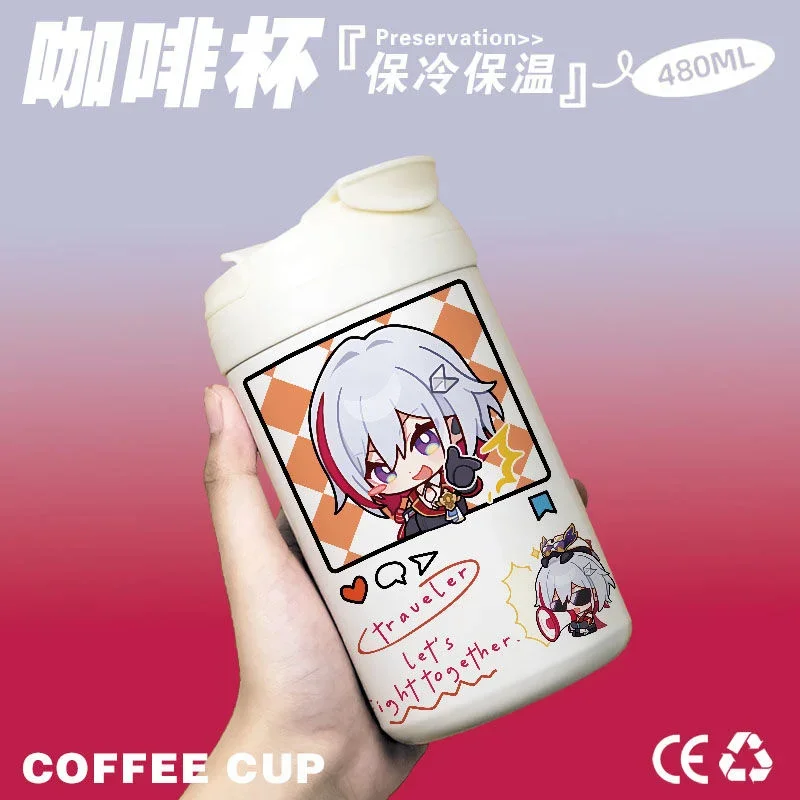 

Anime Game Stainless Steel Cup Honkai Star Rail Series Hoho Kafka Coffee Insulation Cup Anti scalding and Convenient Insulation