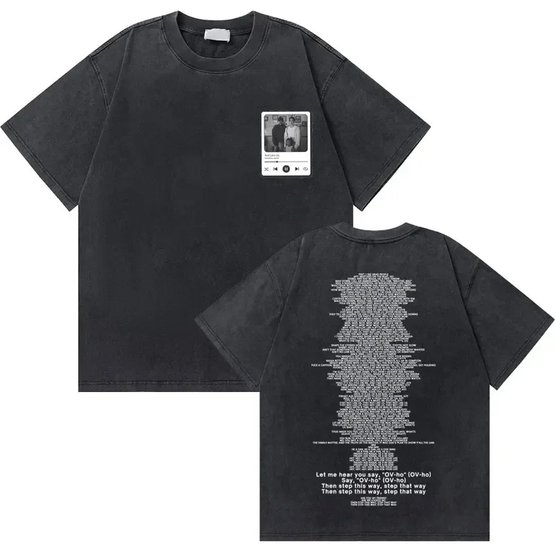 Customization 60 Washed Vintage Rapper Kendrick Lamar Good Kid Money Trees T-shirts Men Hip Hop Retro Oversized Tshirt Male Fash