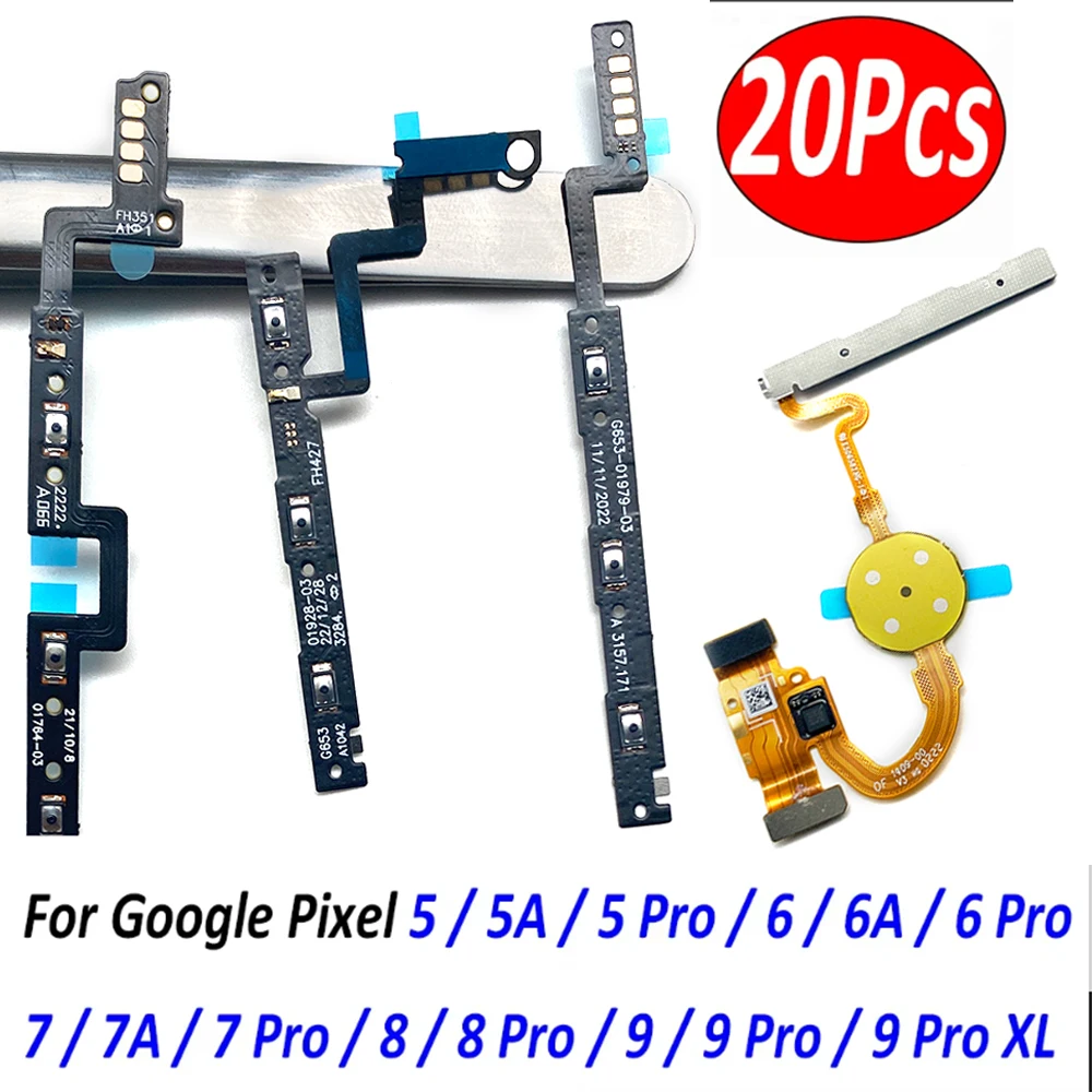 

20 шт., кнопка включения/выключения питания, кнопка регулировки громкости, гибкий кабель для Google Pixel 5 5A 6 6A 7 7A 8 9 Pro XL