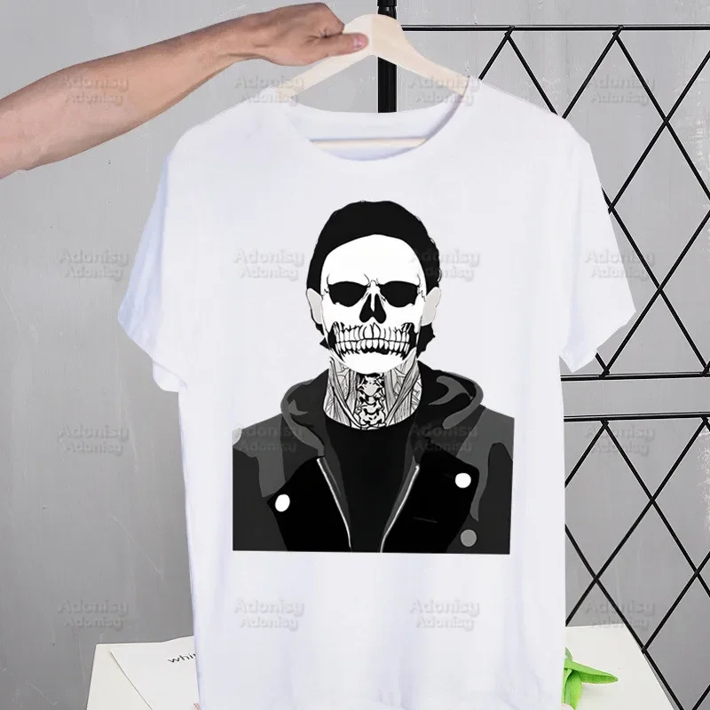 Evan Peters Skull Ahs Roanoke Men\'s Tshirt Cute Printing Shirt Mens Fashion T-Shirt For Men Casual Tops Short Sleeve