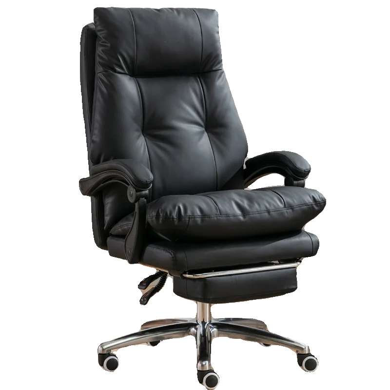 Chaise d'ordinateur en cuir, légère, de luxe, confortable, sédentaire, avec dossier pivotant, design artistique, repose-pieds   meubles de maison muebles