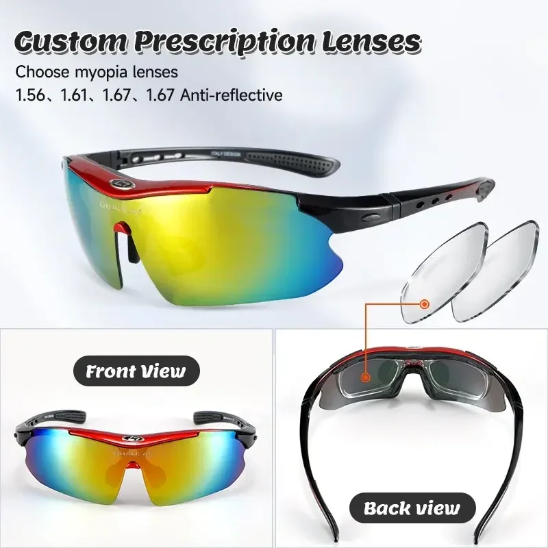 Prescription Cycling Sports Glasses, Polarizing Lenses, Fishing, Running, Climbing, Golf Diopter Goggles