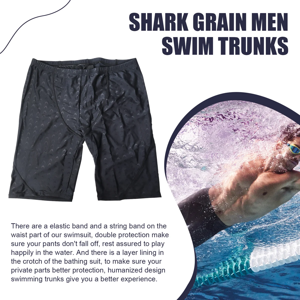 ABQR Quick Dry Swim Jammers for Men, Grain Men Swim Trunks Swimsuit Bathing Suits XXXL