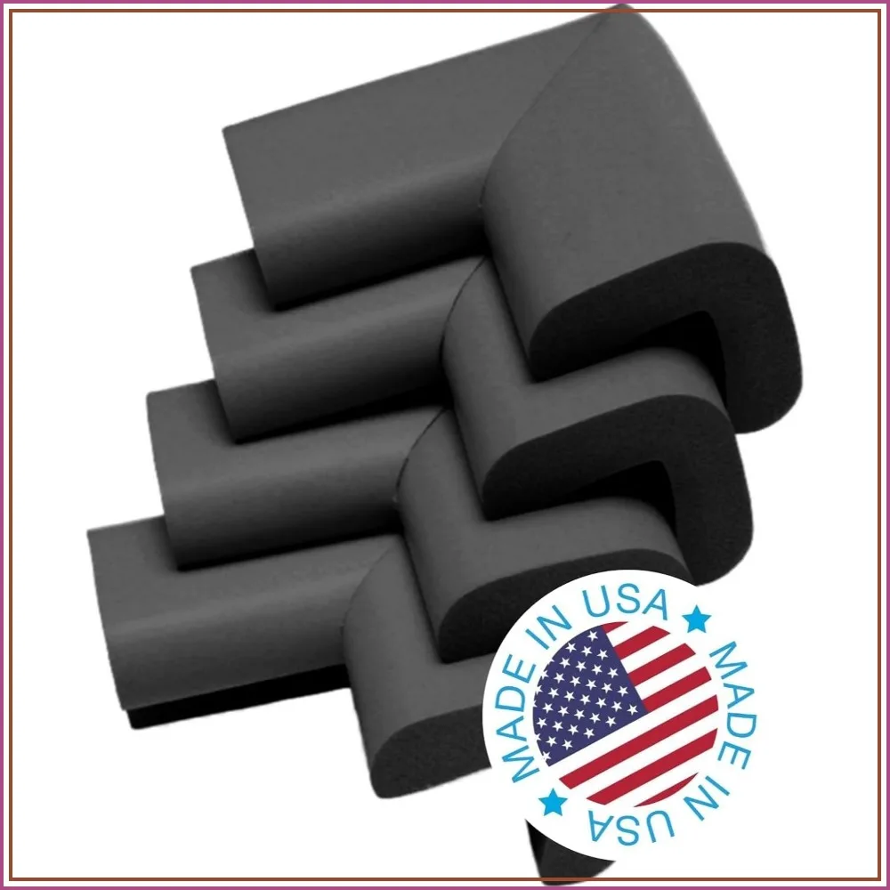 

4-Pack Corner Guards for Furniture, Black Safety Bumpers, Table Edge Protectors, Home Childproofing