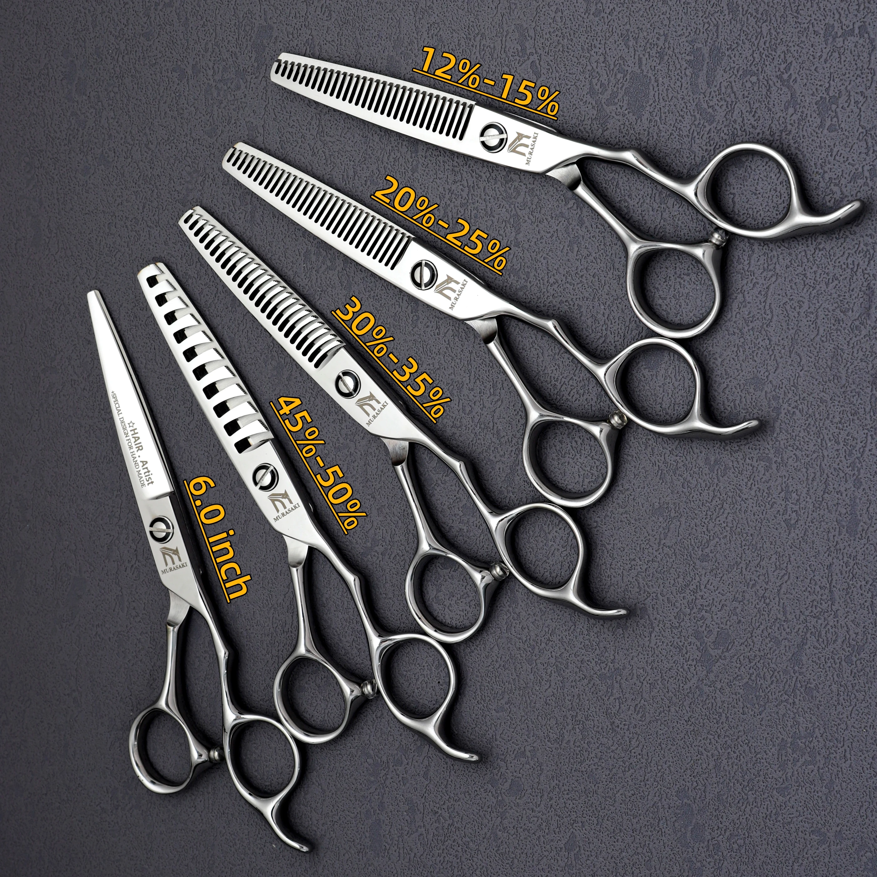 

MURASAKI Professional hairdressing scissors，440C steel barber shears，6 inch Hair cutting tools，High quality barber accessorie