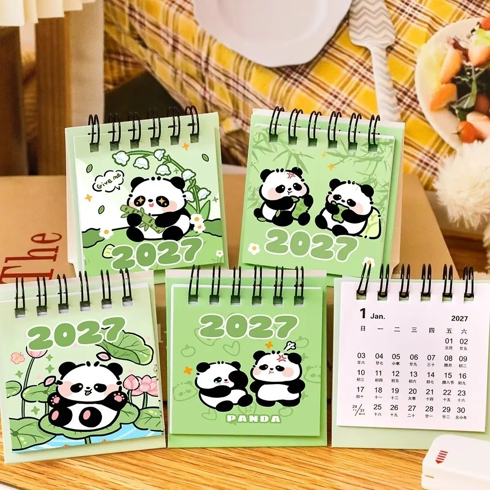 New Paper 2027 Desk Calendar Portable Decorative Display Mini Calendar Yearly Format Date Checking Schedule Calendar School Use