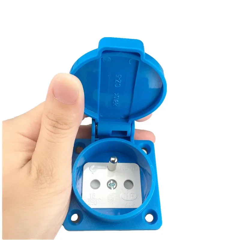 Noir bleu étanche Franch allemagne industrie prise de sécurité 16A 250V CE couverture étanche à la poussière connecteur d'alimentation prise ca