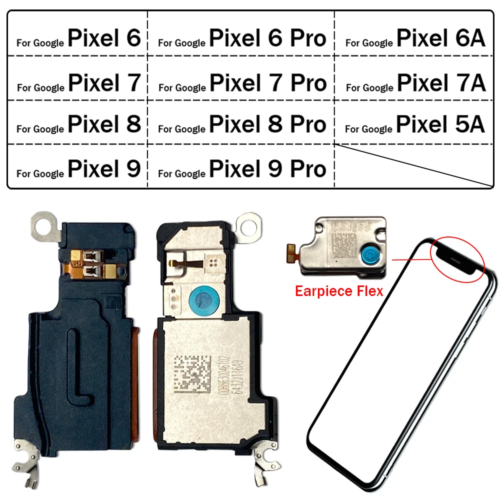 New Earpiece Ear Earphone Speaker Sound Receiver Flex Cable For Google Pixel 5A 6 6A 7 7A 8 8A 9 Pro XL