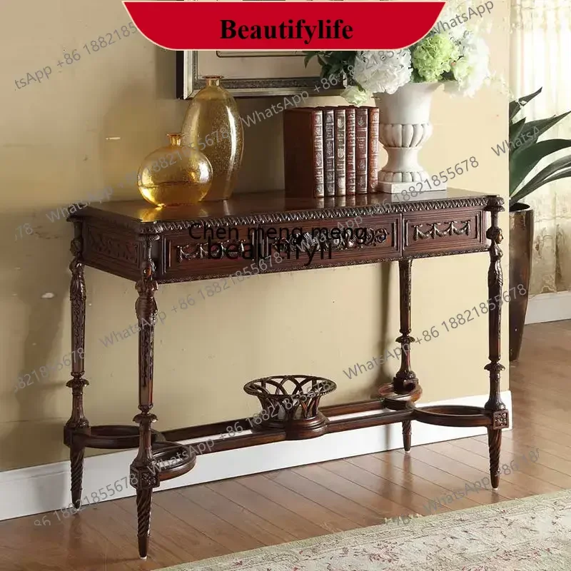 D178 Y yj French European Luxury Console Solid Wood Gilding Heavy Industry Carving Console Tables