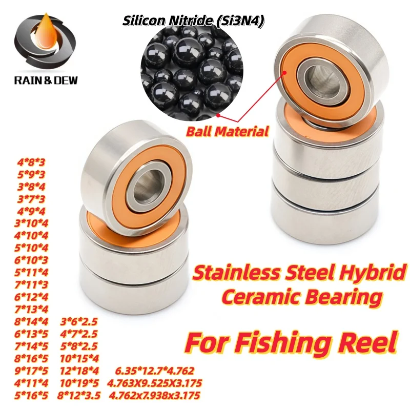 2P/3P/4P/5Pcs Stainless Steel Hybrid Ball Bearings S693RSCB 3x8x4mm For Fishing Reel 3x10x4 4x10x4 5x10x4 6x10x3 5x11x4 6x12x4mm