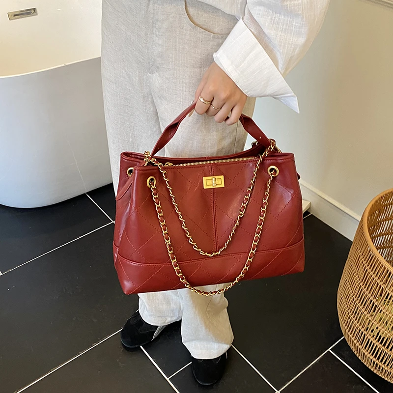 

Женская сумка в стиле ретро, роскошная кожаная сумка через плечо, высококачественная сумка через плечо, классическая дизайнерская элегантная сумка