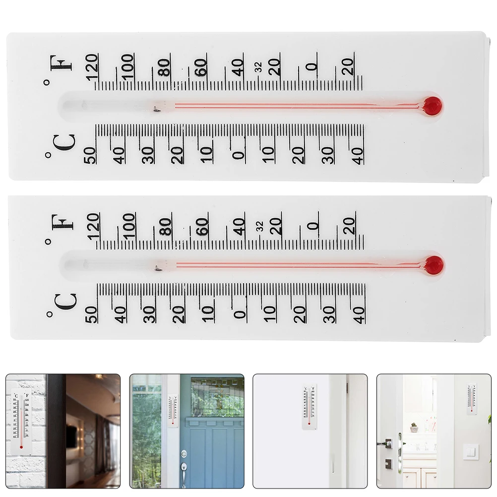 

2 Pcs Key Hide Outdoor Thermometer Garden Hider White Plastic Hiding Place for Outdoors