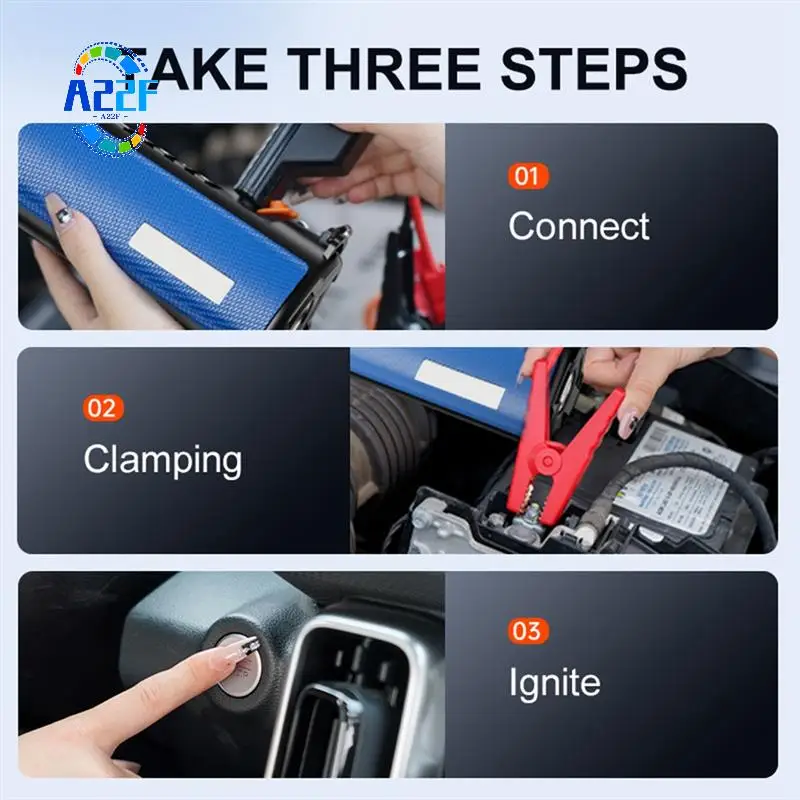

A22F-Portable Tire Inflator Car Emergency Power Outdoor Multifunctional Motorcycles Pickup Truck Inflatable Pump