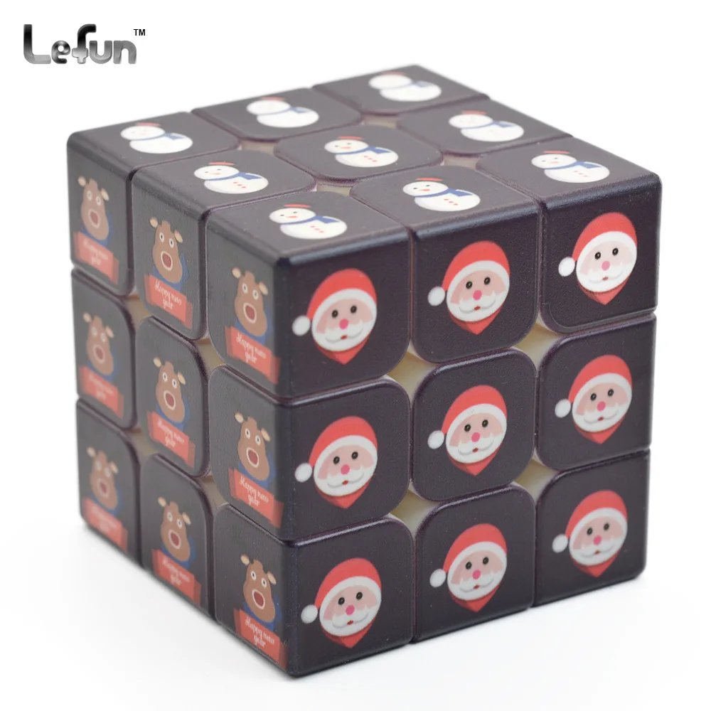 Lefun 3x3x3 3D Speed Magic Cube Fingerprinting for Christmas Cube Games Toys for Kids Santa Claus Christmas Tree