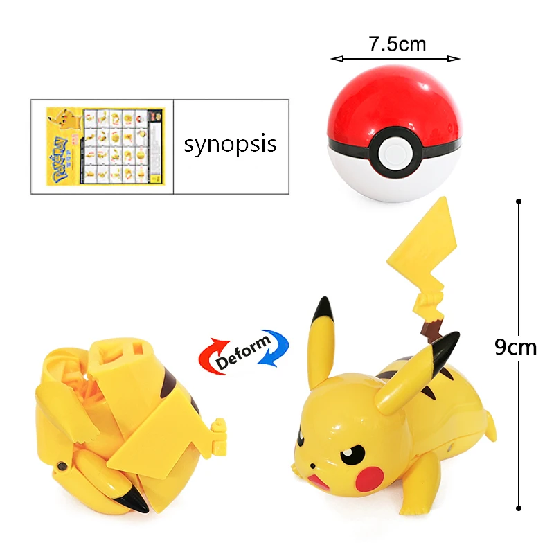 Hoge kwaliteit Pokemon bal vervorming speelgoed Pikachu Mewtwo Gyarados Pocket Monster Pokeball Pokemon Action Figure kinderen speelgoed Gif