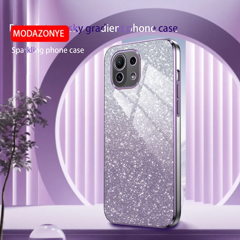 For Xiaomi Mi 11 Lite Case Electroplating Colorful Soft Glitter TPU Cellphone Cover Luxury Xiaomi Mi 11 Lite 5G Ne Phone Case