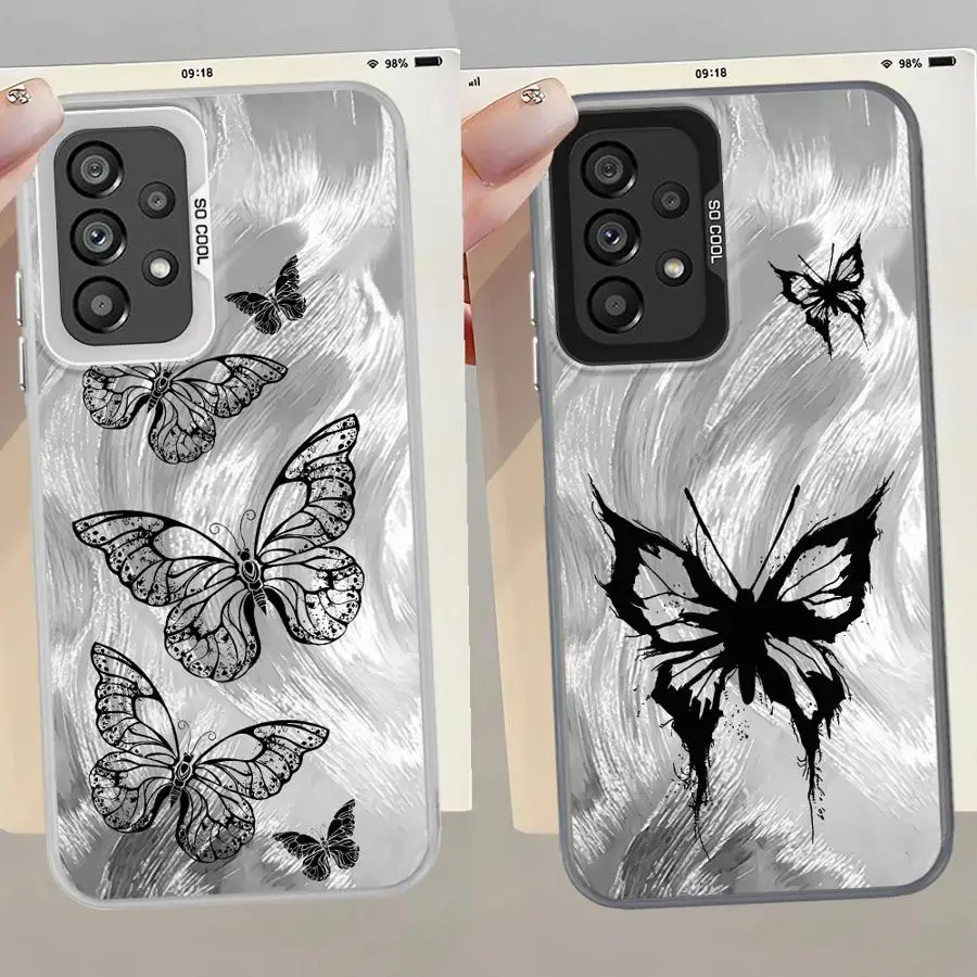 Case for Samsung Galaxy S20 Plus S21 S25 Note 20 Ultra S23 S23 S24 FE S22 Back Phone Cover INS Retro Butterfly