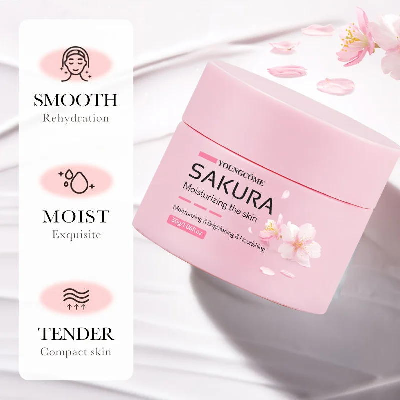 Sakura Essence Cream Cherry Blossom Facial Cream Moisturizing Dryness & Roughness Face Skin Care,makes skin tender and delicate