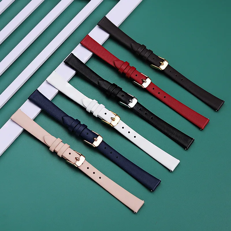 Soft Genuine Leather Watch Band Quick Release Women's Strap 6 8mm 10mm 12mm 15mm 18mm Ladies Replace Small Size Cowhide Bracelet