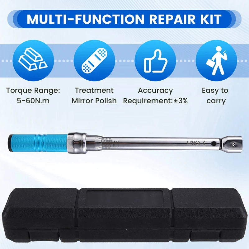 ABNO-диночный ключ, сменный 5-60 Нм, 9X12 мм, квадратный привод, точность 3% гаечный ключ для ремонта автомобилей и обслуживания