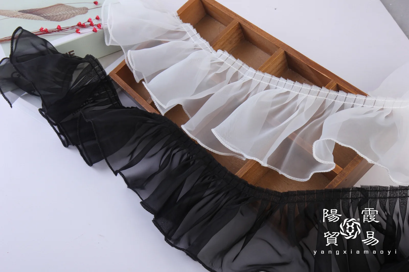 10cm Single Layer Organza Frill Lace Skirt Hem 3D Pleated Accordion Clothing Home Textile Curtain Trim Accessories