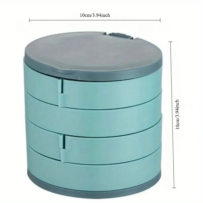 1pc Pink/White/Green Jewelry Stand Holder Display Tray Jewelry Storage Box Multilayer Rotating Plastic - view 3