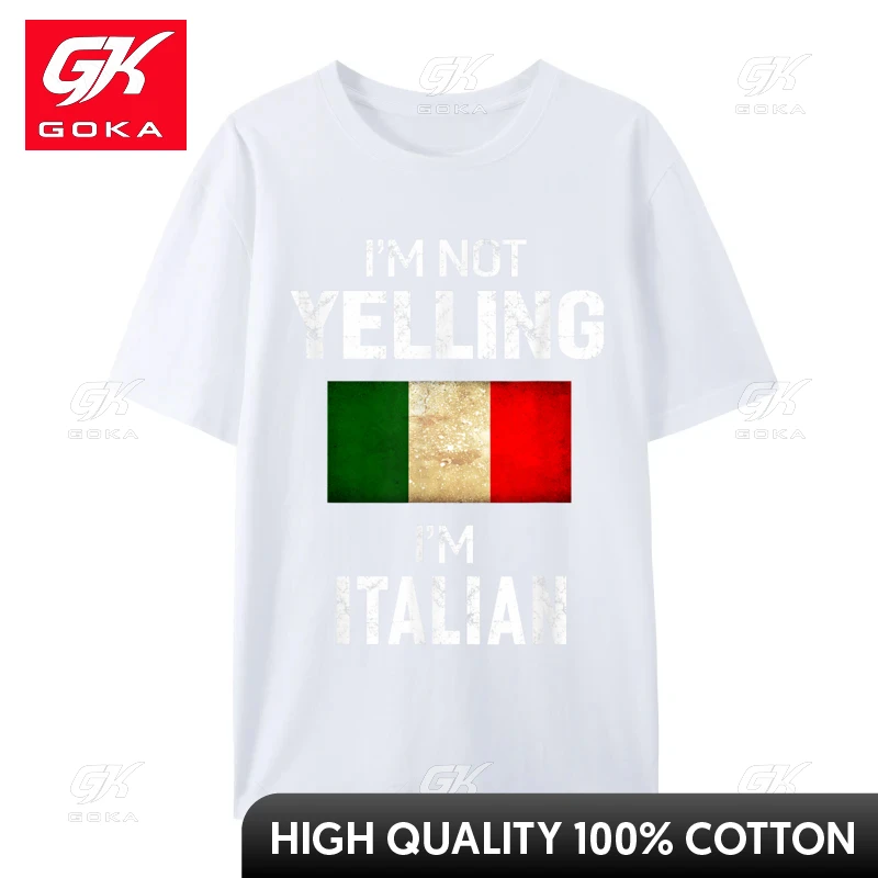 I Im Not Yelling I Im Italian Funny T Shirt Geek Plus Size Graphic Casual Cotton Crew Neck Man T Shirt Casual Tops Shirts