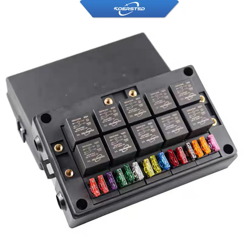 

KKA-FB-10R15F Module Relay Fuse Box, Car Fuse Box, Auto Control Box Including 10 Relays and 15 Fuses