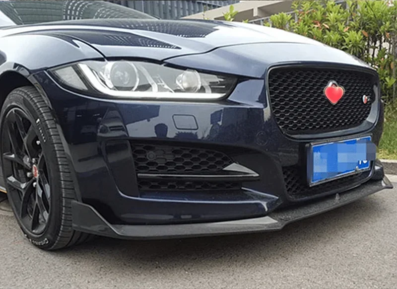 Real Carbon Fiber Front Lip Splitters Bumper Flaps Spoiler Cover For Jaguar XE 2016 2017 2018 2019 2020