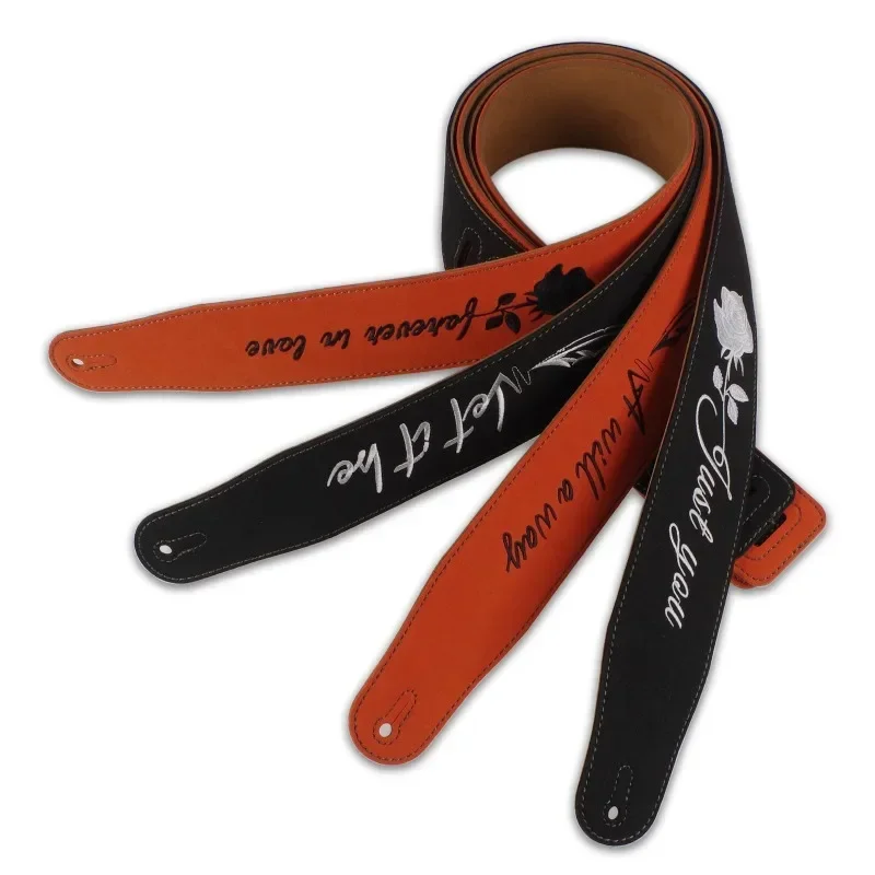 

Adjustable Cowhide Guitar Strap, Soft Durable, for Acoustic Electric Bass, Guitar Belt, Guitar Parts Accessories