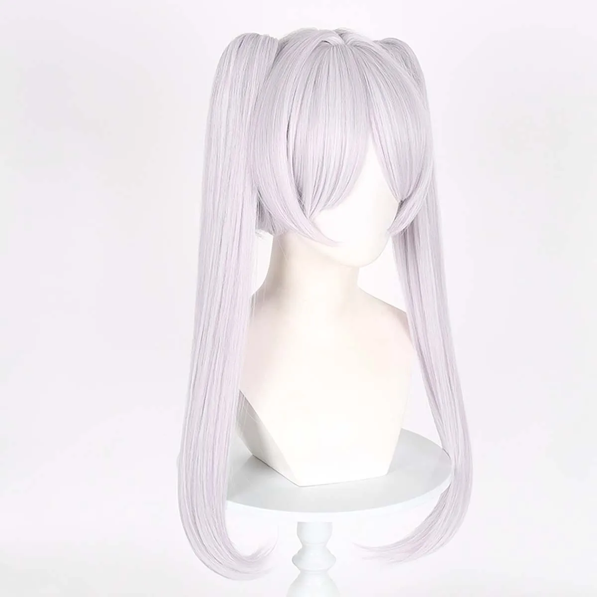 สาวฮาโลวีนปาร์ตี้อะนิเมะ Frieren คอสเพลย์เงินวิกผมยาวตรงสําหรับผู้หญิงที่งานศพ