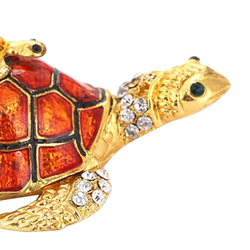 Metal Cartoon Turtle Decor Resin Animal Ornament Funny Home Office Decoration Vivid Expression Drop Resistant