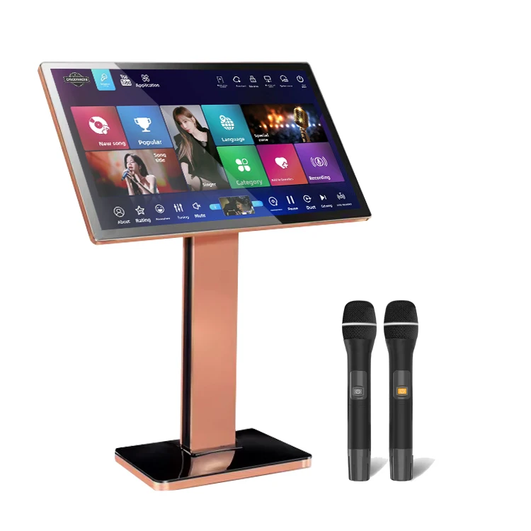 CHHCKaraok KTV Karaoke Machine 21.5'' 4-in-1 Android System 16 Languages Karaoke Set With Smart Song-Selection And Touch Screen