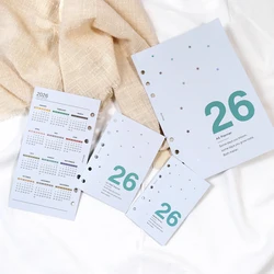 Frothenon 2025 calendario Card A5 A6 A7 A8 M5 quaderno a fogli mobili calendario diario plantare accessori per attacchi a fogli mobili