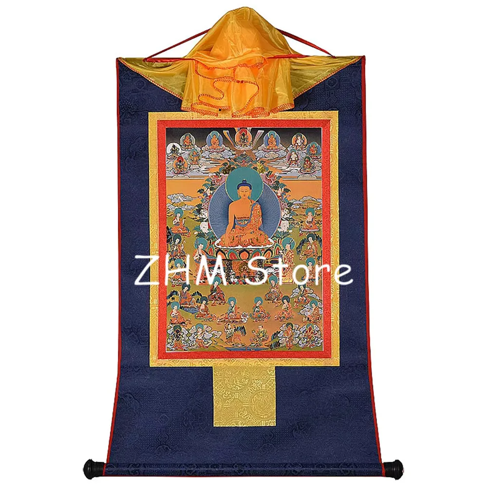 

Kurukulla/Ksitigarbha/Auspicious Mother/Eighteen Arhats Gold Print Painted Tibetan Figurine Decorate Hanging Buddhist Thangka