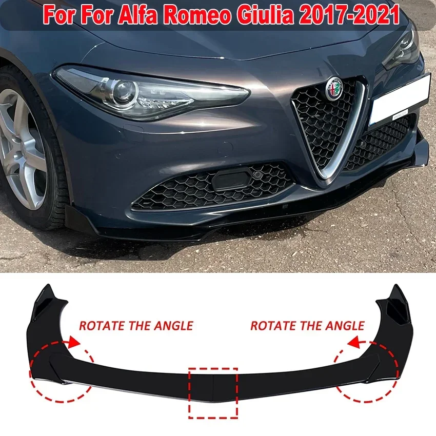 Universal Front Bumper Lip Diffuser For Alfa Romeo Giulia 2017-2021 Spoiler Splitter Deflector Body Kit Guards Car Accessories