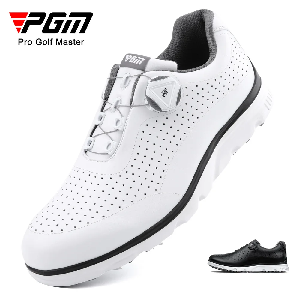 

PGM New Golf Shoes Men Lightweight Breathable Pure Color Rotating Laces Sports Sneakers
