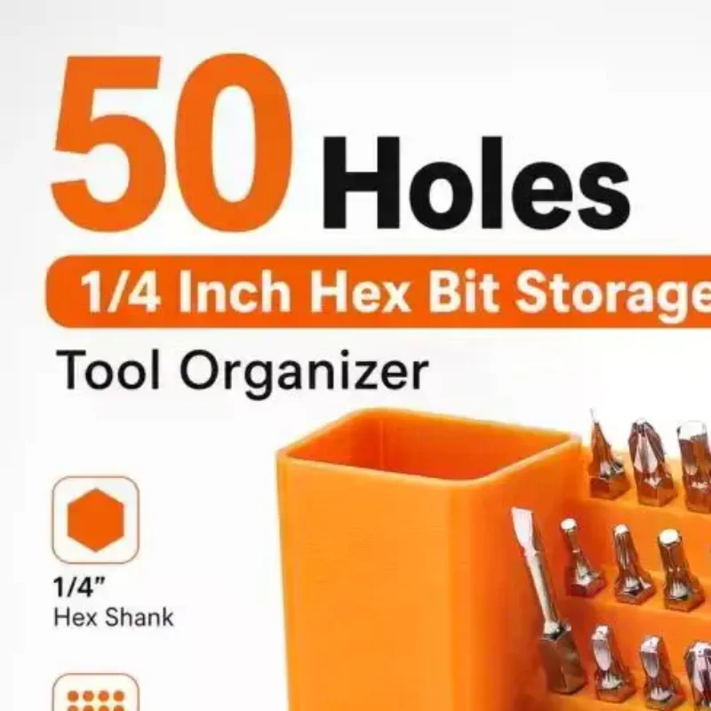 50-Hole Drill Bit Organizers Screwdriver Bits Holder Storage Tool Box Heavy Duty Tool Bag Power Gift Power Rack