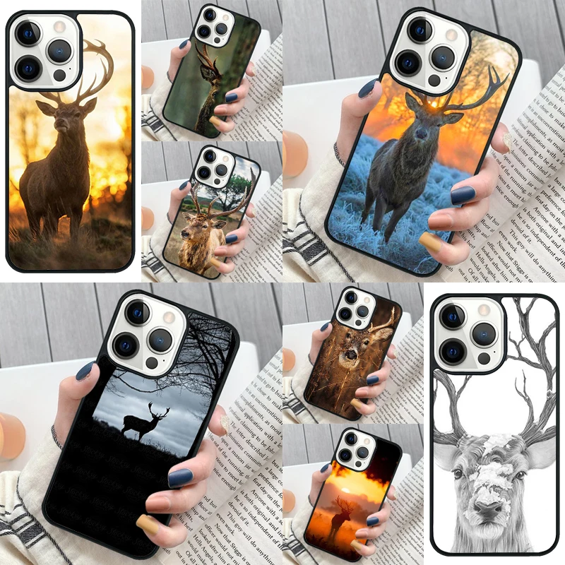 Deer Reindeer Animal Phone Case Cover for iPhone 16 12 mini 11 13 14 15 Pro Max SE 2020 for Apple 7 8 Plus Coque