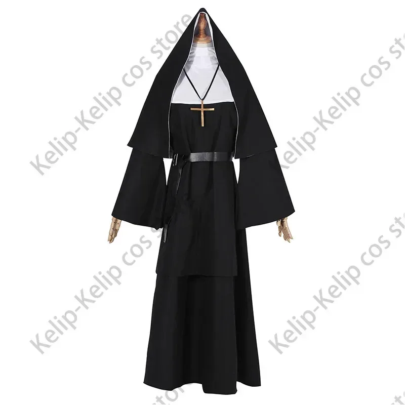 LQAdult النساء الراهبة زي الهالوين التأثيري شقيقة إيرين أسود أبيض تأثيري 2018 أفلام الرعب ملابس الحفلات الشعوذة