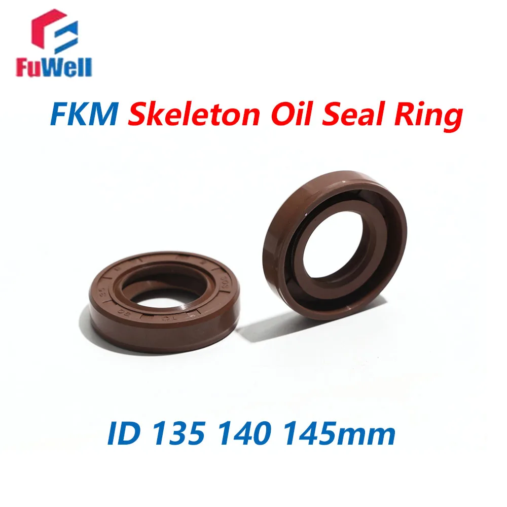 

Fuwell 1pcs TC FKM Skeleton Oil Seal High-Pressure/High Temperature/High Pressure Resistance Skeleton Oil Seal ID 135 140 145mm