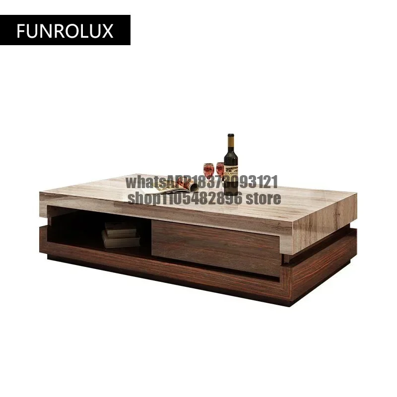 Post-modern coffee table living room pattern square high-end storage  tea table