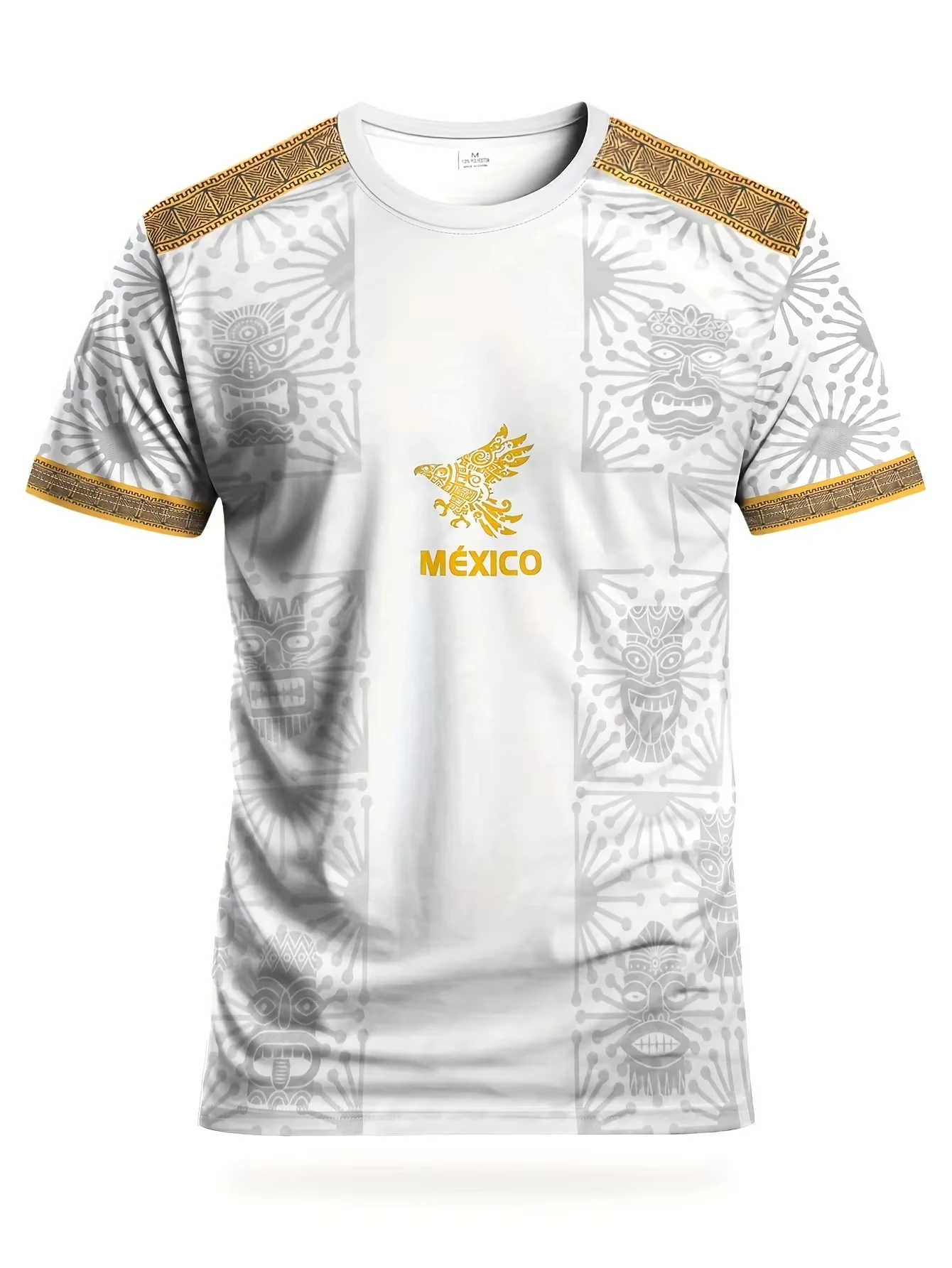 Mexico National Flag Print T Shirt Men Funny 3D Eagle Pattern Short Sleeve Tees Outdoor Football Sports Clothing Adult/Kids Tops