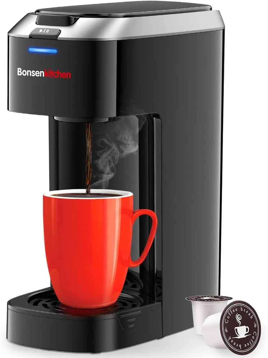 

Single Serve Coffee Maker with 6-14oz Brew Size, Fast 3-Minute Brewing, Strength Control & BPA-Free
