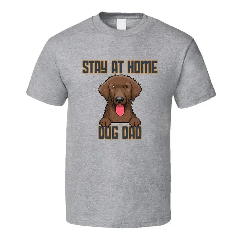 Curly Coated Retriever At Home Dog Dad Father's Day T Shirt