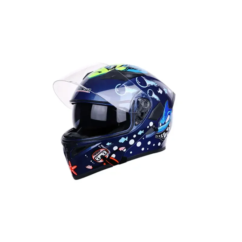 Motorcycle Helmet, JK902 Shark Full Coverage Motorcycle Racing Helmet Winter Electric Vehicle Safety Protective Helmet For Men W