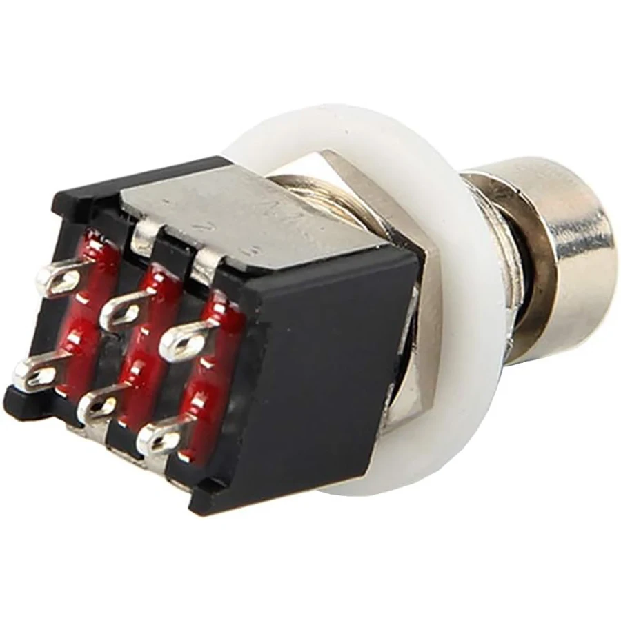 5PCS DPDT Latching Momentary ON/ON Foot Switch Guitar Effects Pedal Metal Stomp Box 6 Pin Push Button for Guitar Effect Pedal